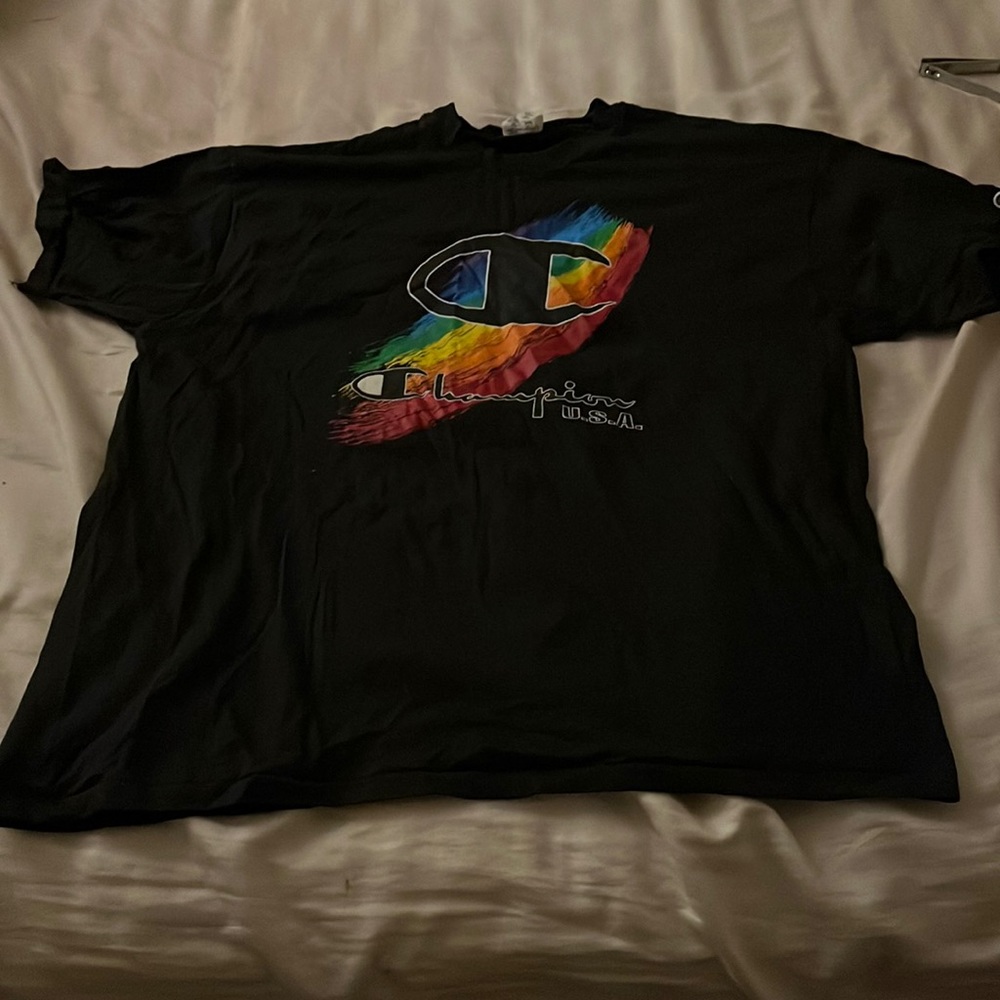 Vintage made in the USA champion black rainbow T-shirt